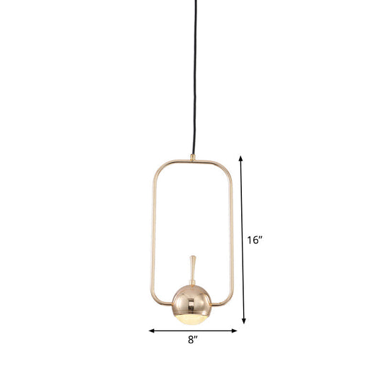 Rose Gold LED Pendant Light with Minimalist Design and Acrylic Dome Shade - Round/Triangle/Rectangle Shape