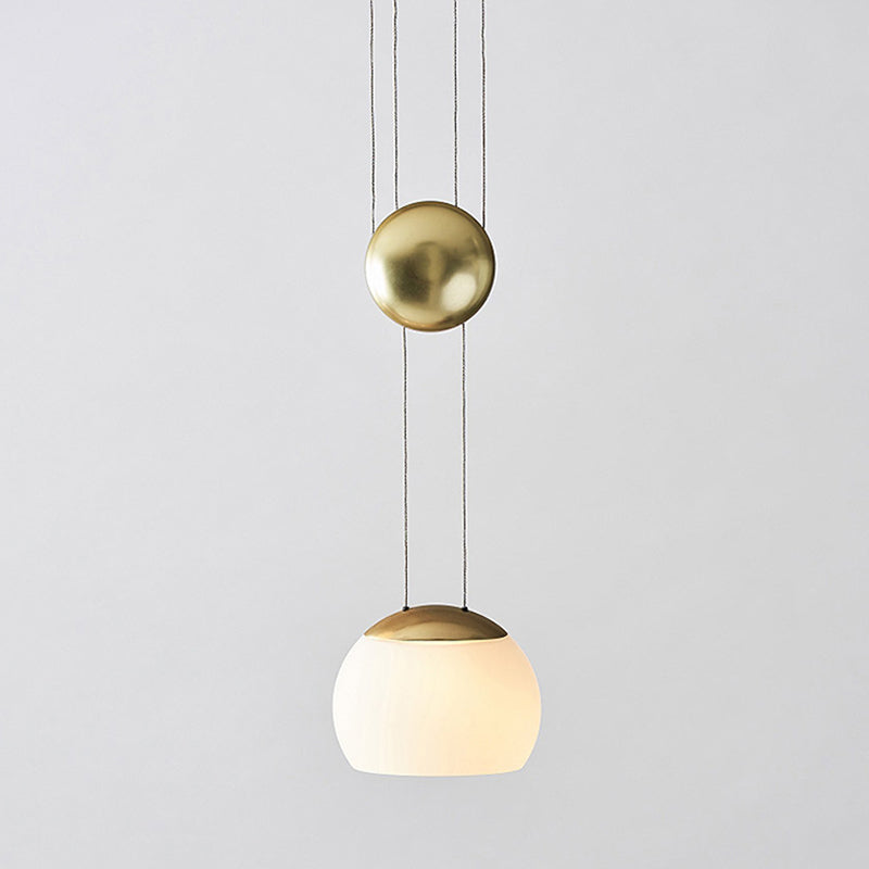 Frosted Glass Pendant Light Kit - Postmodern Rose Gold/Gold Ceiling Hang Light