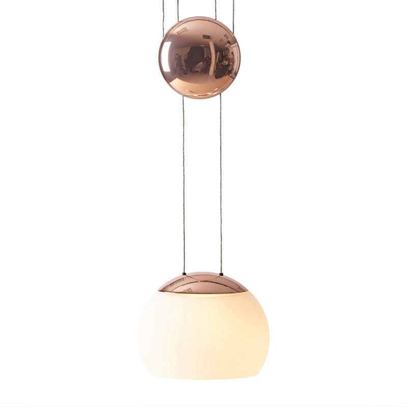 Frosted Glass Pendant Light Kit - Postmodern Rose Gold/Gold Ceiling Hang Light