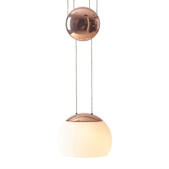 Frosted Glass Pendant Light Kit - Postmodern Rose Gold/Gold Ceiling Hang Light
