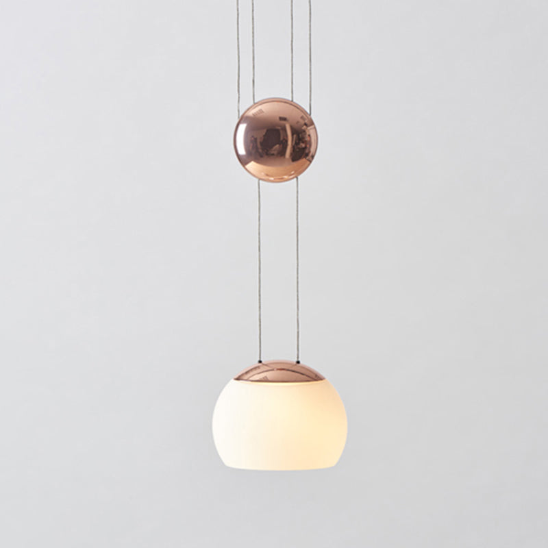 Frosted Glass Pendant Light Kit - Postmodern Rose Gold/Gold Ceiling Hang Light