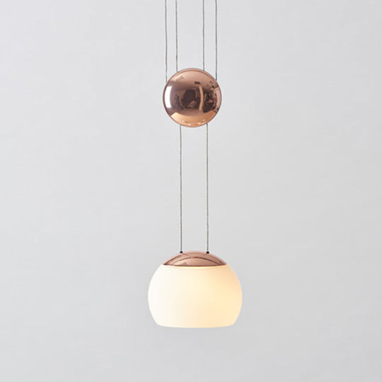 Frosted Glass Pendant Light Kit - Postmodern Rose Gold/Gold Ceiling Hang Light