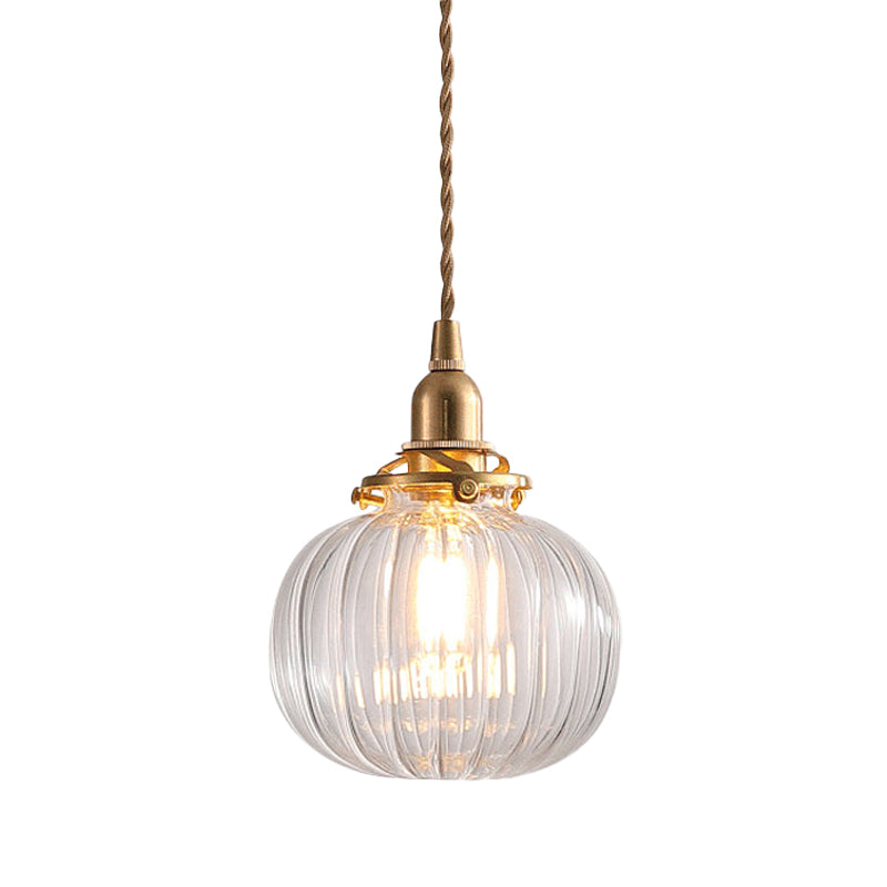 Modern Brass Elliptical Pendant Lamp with Blue/Clear/Green Glass - Ideal for Dining Room Ceiling