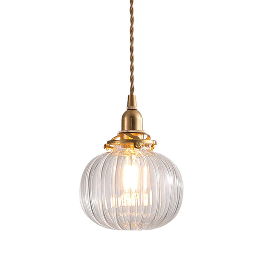 Modern Brass Elliptical Pendant Lamp with Blue/Clear/Green Glass - Ideal for Dining Room Ceiling