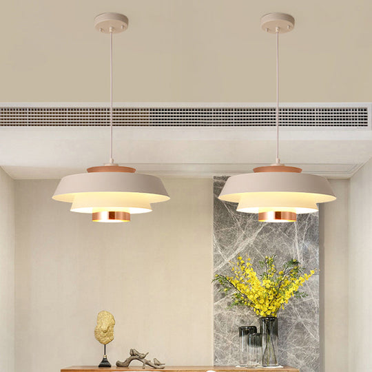 Modern 3-Tier Metal Round Hanging Pendant LED Ceiling Light in Black/White and Rose Gold