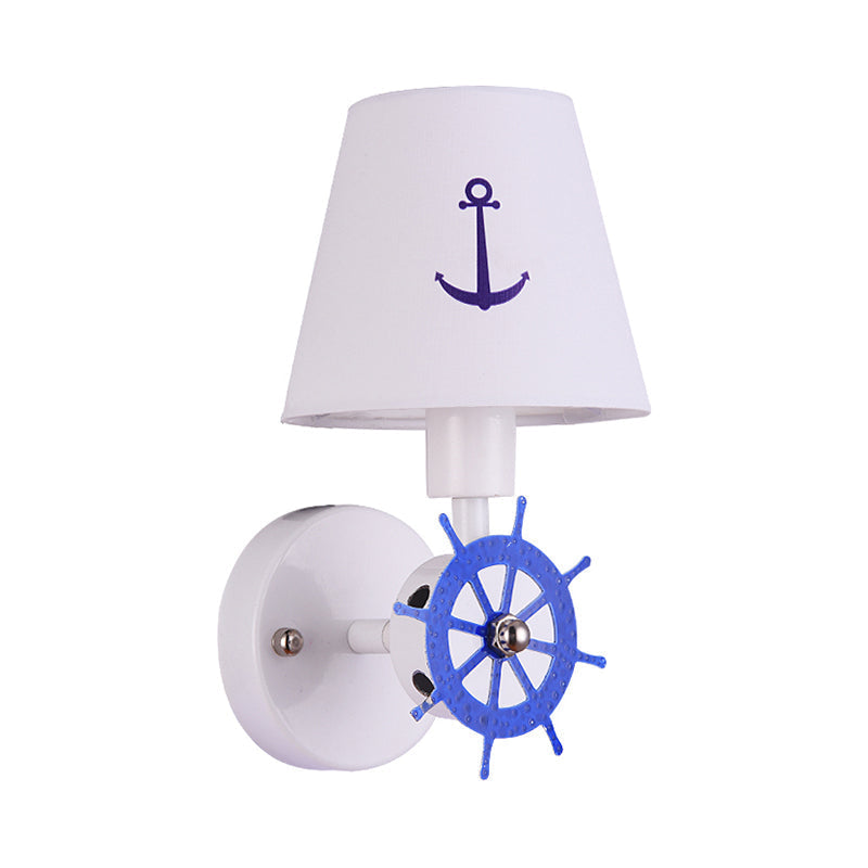White Seaside Anchor Wall Sconce for Kids' Bedroom
