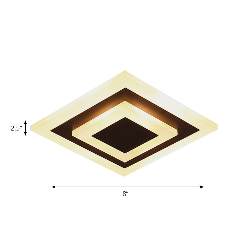 Modern Square Flush Acrylic Ceiling Light for Corridor Kitchen