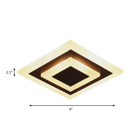 Modern Square Flush Acrylic Ceiling Light for Corridor Kitchen