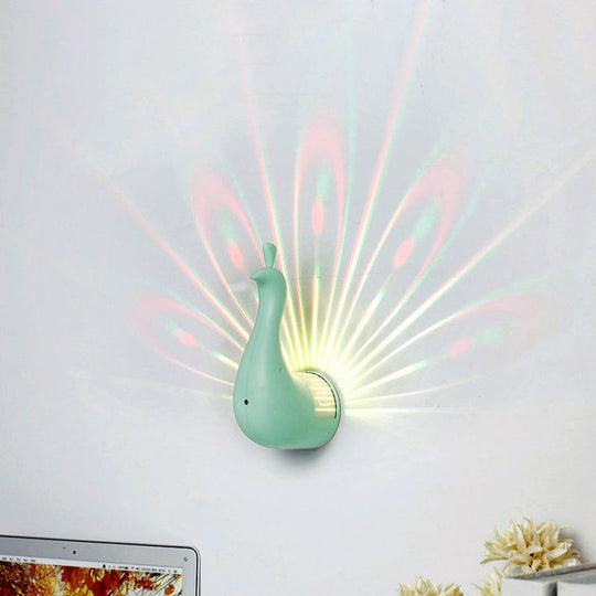 Peacock Night Light - Creative Animal LED Wall Light for Hallway & Child's Bedroom