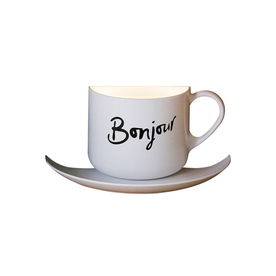 Modern White Metal Coffee Cup Wall Lamp LED Night Light for Café