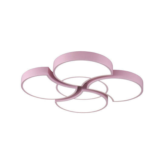 Floral Flush Ceiling Light for Kids' Spaces - Metal and Acrylic Ceiling Lamp for Kindergarten and Corridor