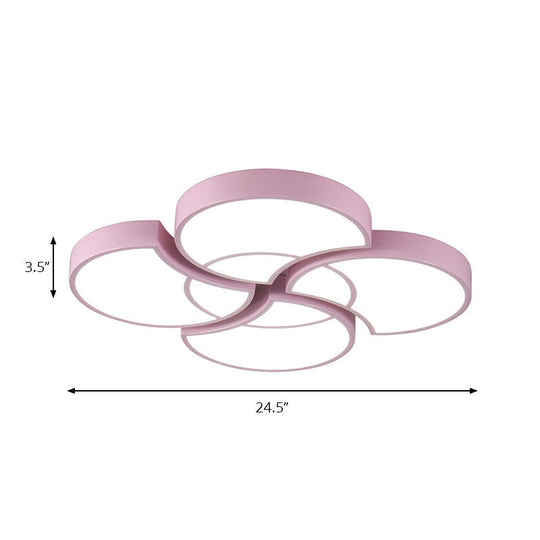 Floral Flush Ceiling Light for Kids' Spaces - Metal and Acrylic Ceiling Lamp for Kindergarten and Corridor