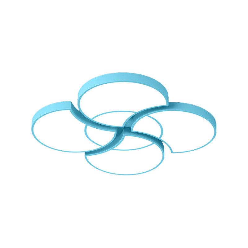 Floral Flush Ceiling Light for Kids' Spaces - Metal and Acrylic Ceiling Lamp for Kindergarten and Corridor