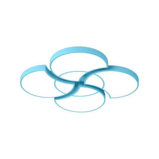 Floral Flush Ceiling Light for Kids' Spaces - Metal and Acrylic Ceiling Lamp for Kindergarten and Corridor