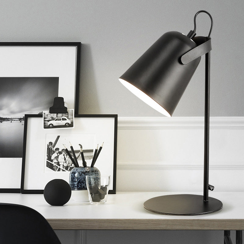 Nordic Style Rotatable Desk Lamp: Metal Plug-In Light for Dormitory Bedroom