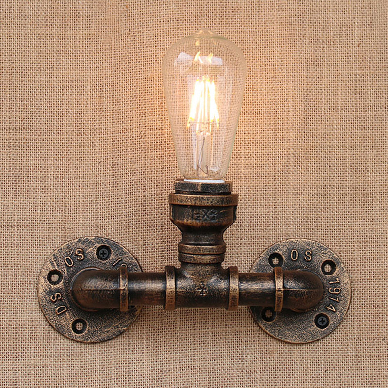 Modern Industrial 1/3-Light Wrought Iron Wall Lamp in Bronze for Kitchen, Wall Mounted