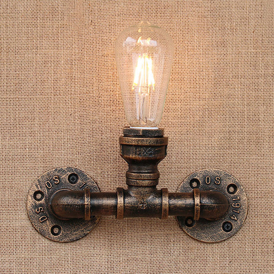 Modern Industrial 1/3-Light Wrought Iron Wall Lamp in Bronze for Kitchen, Wall Mounted