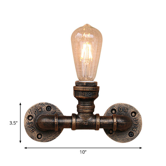 Modern Industrial 1/3-Light Wrought Iron Wall Lamp in Bronze for Kitchen, Wall Mounted