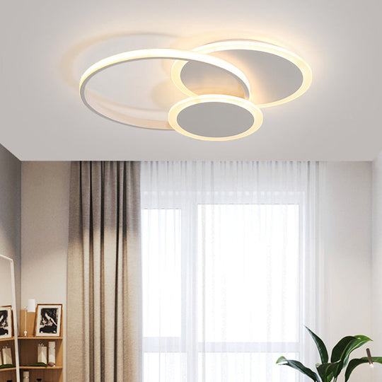 Modern Acrylic Stacked Ring LED Ceiling Lamp for Dining Room and Kitchen Flush Lighting