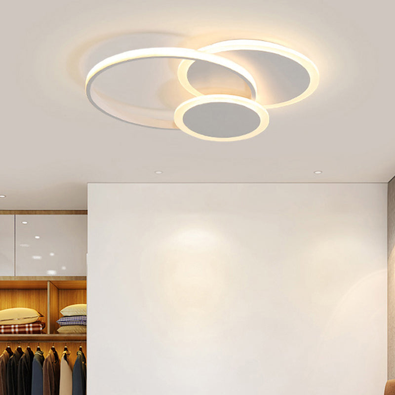 Modern Acrylic Stacked Ring LED Ceiling Lamp for Dining Room and Kitchen Flush Lighting