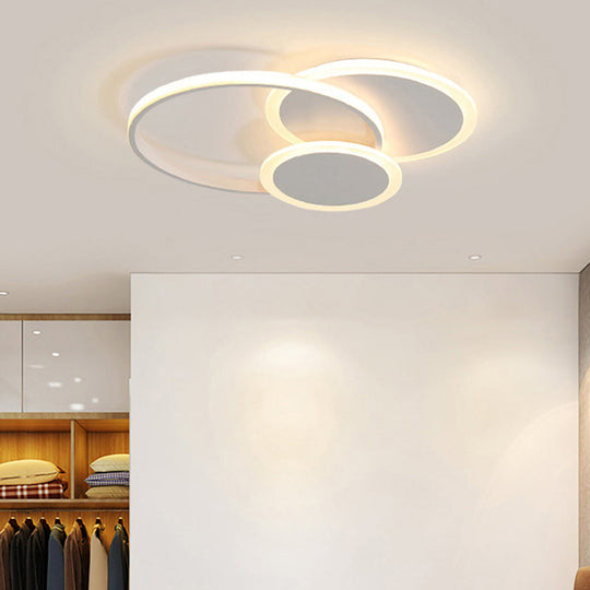 Modern Acrylic Stacked Ring LED Ceiling Lamp for Dining Room and Kitchen Flush Lighting