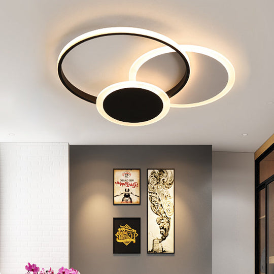 Modern Acrylic Stacked Ring LED Ceiling Lamp for Dining Room and Kitchen Flush Lighting