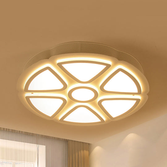 Nordic LED Flush Mount Ceiling Light for Bedroom - White Acrylic Finish