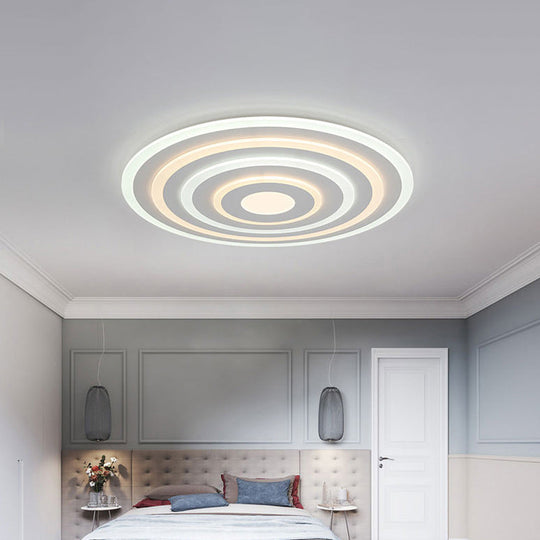 20"/24"/40" Acrylic Ripple Flush Mount LED Ceiling Light in Simplicity White - Warm/White Light
