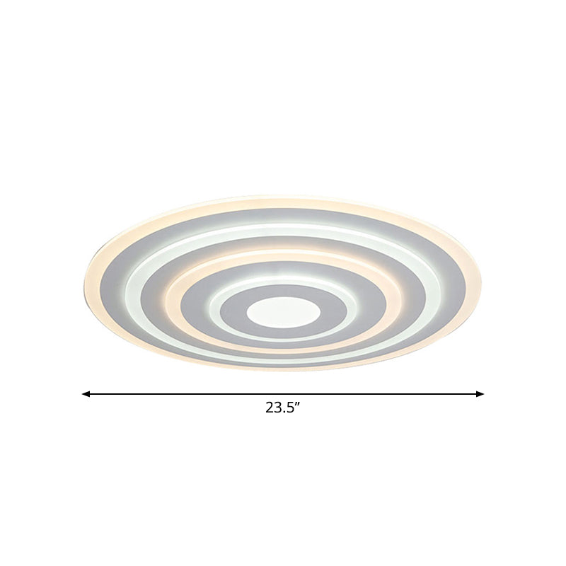 20"/24"/40" Acrylic Ripple Flush Mount LED Ceiling Light in Simplicity White - Warm/White Light