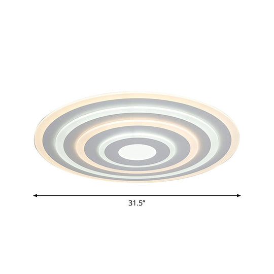 20"/24"/40" Acrylic Ripple Flush Mount LED Ceiling Light in Simplicity White - Warm/White Light