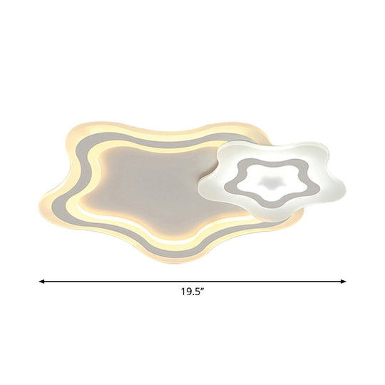 Cartoon Acrylic Kids Bedroom LED Ceiling Lamp - Star/Cloud/Loving Heart Design, Warm/White Light