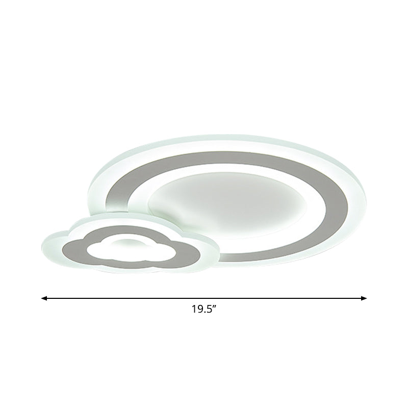 Cartoon Acrylic Kids Bedroom LED Ceiling Lamp - Star/Cloud/Loving Heart Design, Warm/White Light