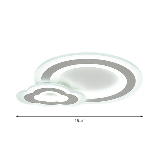 Cartoon Acrylic Kids Bedroom LED Ceiling Lamp - Star/Cloud/Loving Heart Design, Warm/White Light