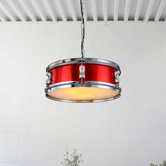 Industrial Drum Chandeliers - 3-Bulb Pendant Light for Living Room