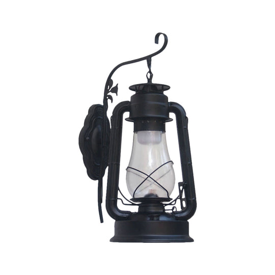 Coastal Style Wall Mounted Kerosene Light Fixture with Clear Glass - Available in Black, Bronze, or Copper