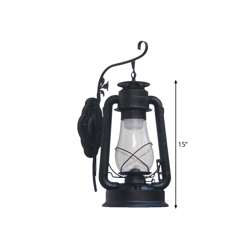 Coastal Style Wall Mounted Kerosene Light Fixture with Clear Glass - Available in Black, Bronze, or Copper