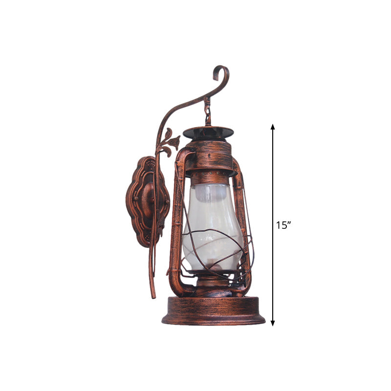Coastal Style Wall Mounted Kerosene Light Fixture with Clear Glass - Available in Black, Bronze, or Copper