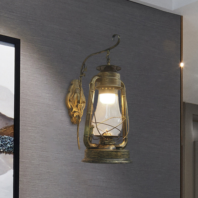 Coastal Style Wall Mounted Kerosene Light Fixture with Clear Glass - Available in Black, Bronze, or Copper