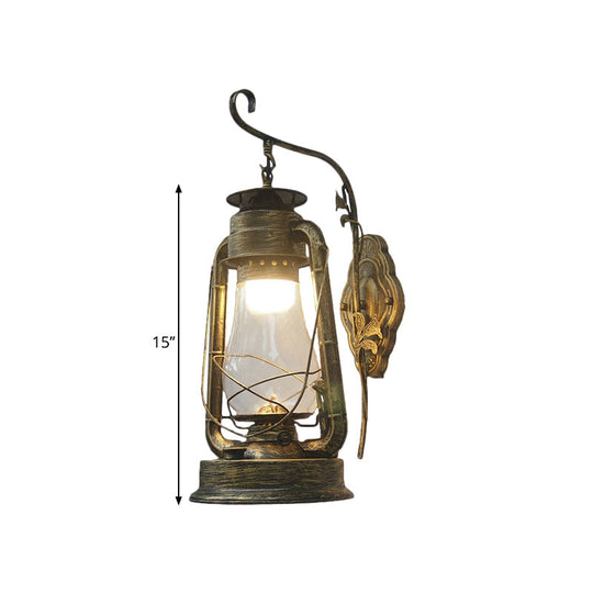 Coastal Style Wall Mounted Kerosene Light Fixture with Clear Glass - Available in Black, Bronze, or Copper
