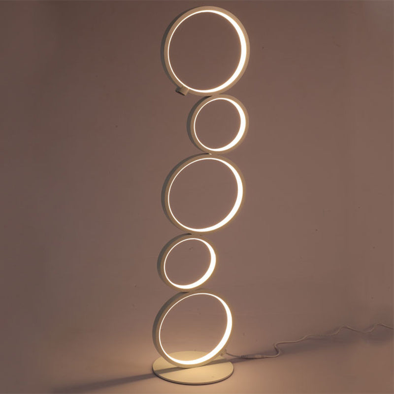 Modern Black/White LED Bubble Floor Lamp with Adjustable Lighting Options