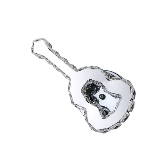 Modern Crystal Wall Light: Guitar Shaped Stainless Steel Lamp for Cafe Decor