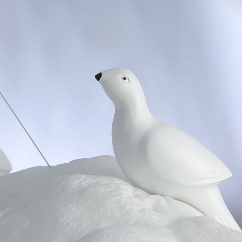 Cloud Kindergarten Chandelier: Bird Cotton Hanging Light, Contemporary Design in White