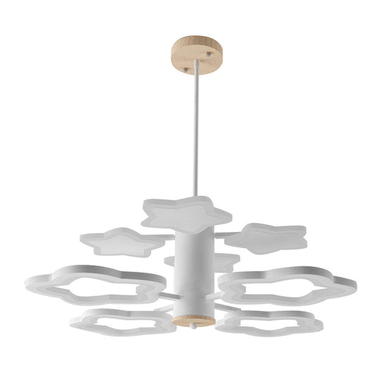 Cartoon-Themed Acrylic Star Chandelier: White 8-Head Suspension Light for Child's Bedroom