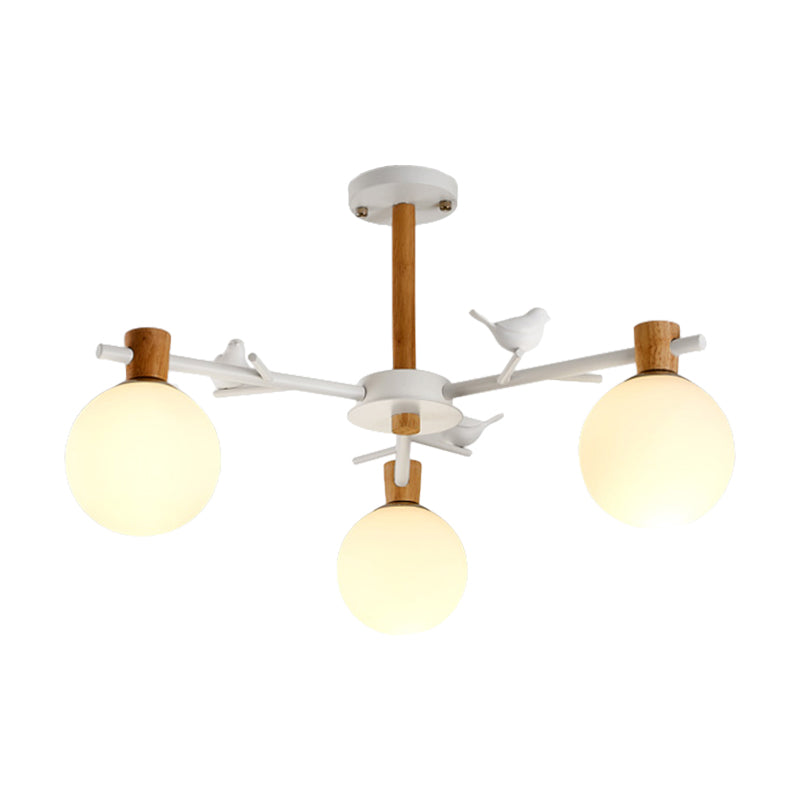 Nordic Fashion Sphere Pendant Light in White for Dining Room