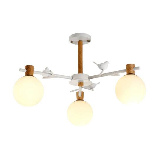 Nordic Fashion Sphere Pendant Light in White for Dining Room