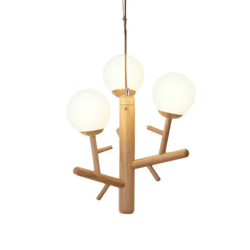 Nordic Modern Wooden White Hanging Chandelier - Ceiling Pendant Light for Dining Room