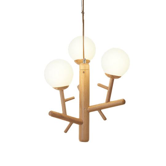 Nordic Modern Wooden White Hanging Chandelier - Ceiling Pendant Light for Dining Room