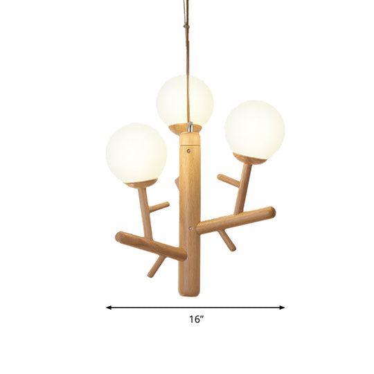 Nordic Modern Wooden White Hanging Chandelier - Ceiling Pendant Light for Dining Room