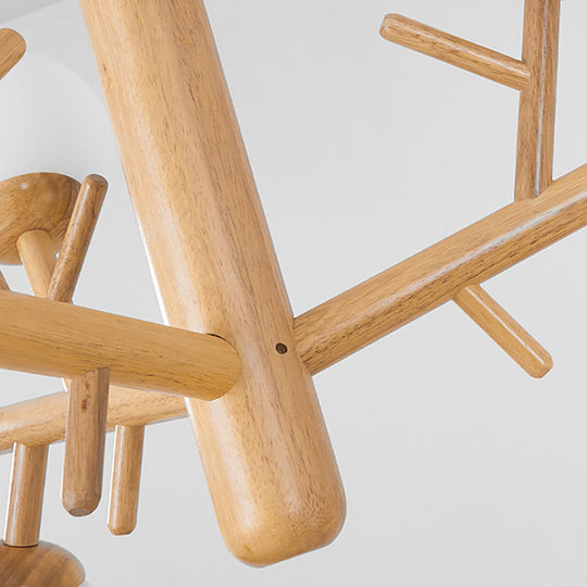 Nordic Modern Wooden White Hanging Chandelier - Ceiling Pendant Light for Dining Room