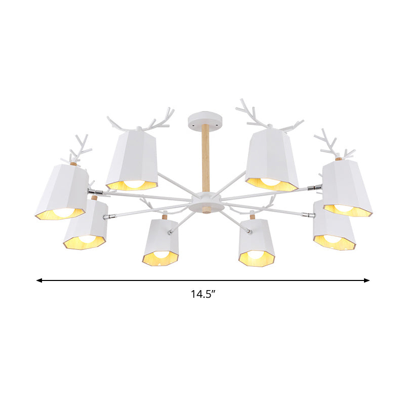 Antler Pendant Light with Tapered Shade: Modern Metal Nordic Lighting Fixture